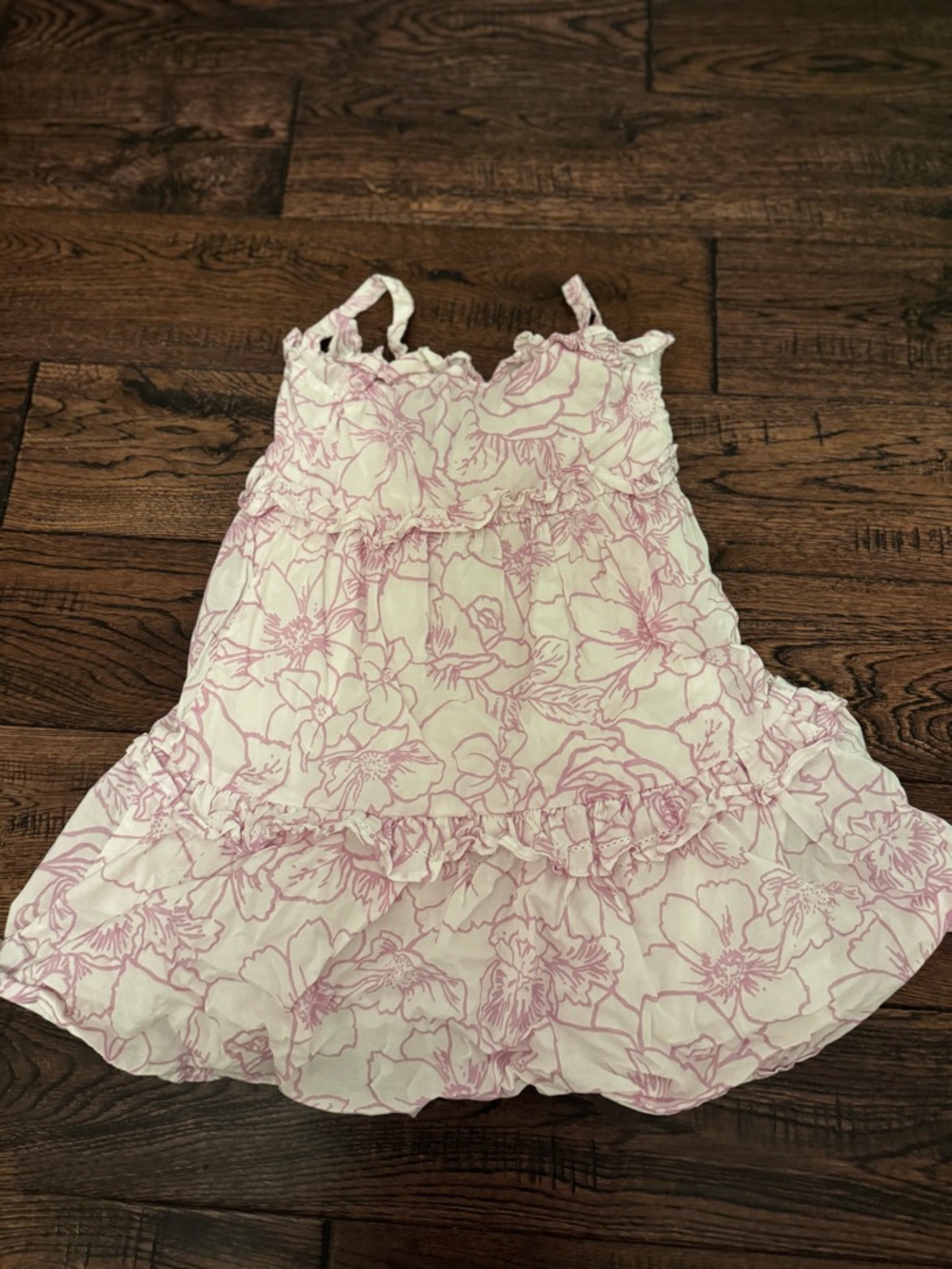 Janie and Jack Pink Floral Ruffle Tank Dress